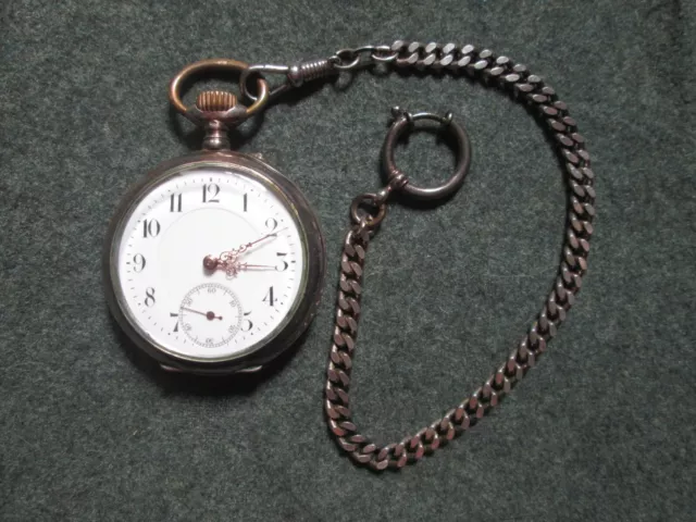 Kaiserliche Marine - Werft Kiel - Taschenuhr Silber 800 mit Widmung 1905-1908