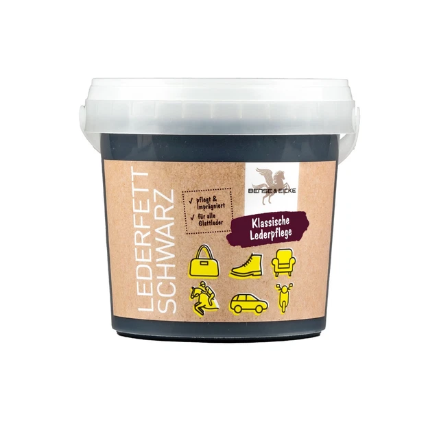 Grasa de cuero Bense & Eicke negra 500 ml para el cuidado y conservación del cuero oscuro