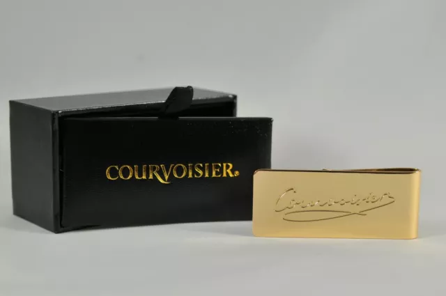 Courvoisier Cognac Gold Tone Money Clip with Gift Box NEW