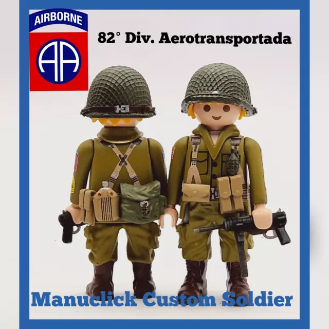 Playmobil Custom WW2 Soldado Ejército US Americano PARACAIDISTA Guerra  Mundial 