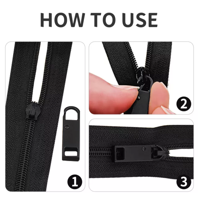 5pcs Diy Accessoires Sac Tête De Fermeture À Glissière Kit De Réparation Zipper 2