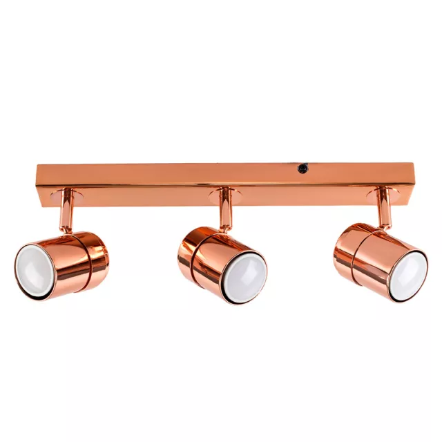 Copper Spotlight Bar Ceiling Light Fitting Adjustable Home Lights LED GU10 Bulbs