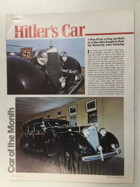 MBArt41 Article 1941 Mercedes Benz 770-K Hitler's Car June 1973