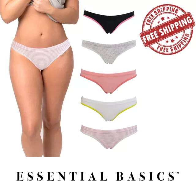Women's Basic Underwear Thong, Cotton Panties, Lot of 5-10