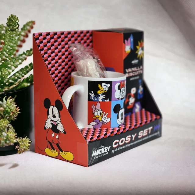 Tazza stampata Topolino e amici, biscotto alla vaniglia set cioccolata calda confezione regalo