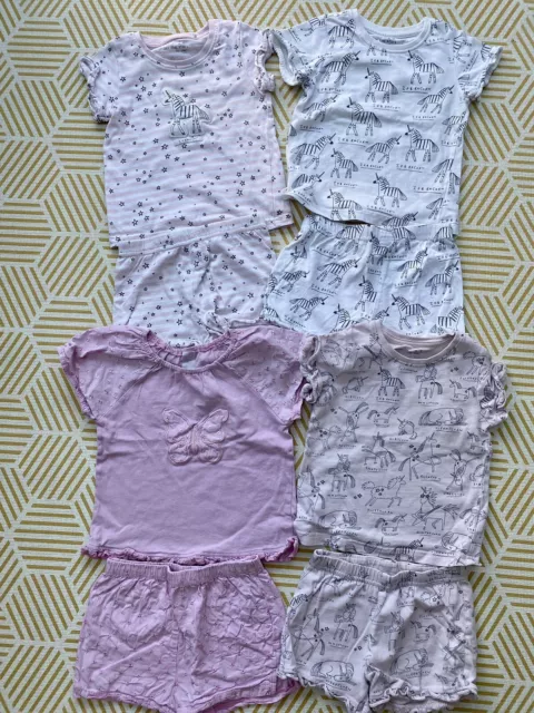 Girls 2-3 Years Summer PJ Bundle T-shirts Shorts NEXT