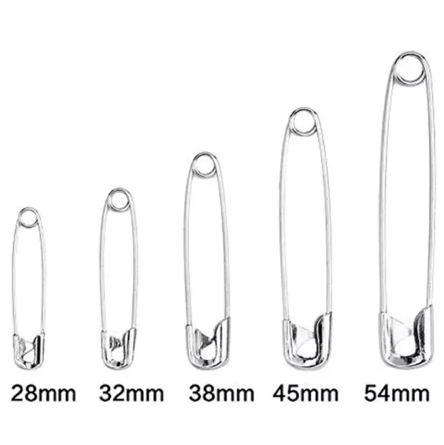 Lot de 10 à 100 épingles à nourrice sûreté 28 à 54mm Alliage de Zinc Argentés