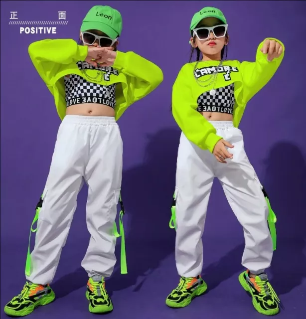 Bambine Hip Hop vestiti ragazze Jazz Street Dance Danza Costume ballo Hip pop. 2