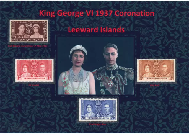 Kgvi 1937 Nice Display Of Coronation With Leeward Islands Set Mint Mm