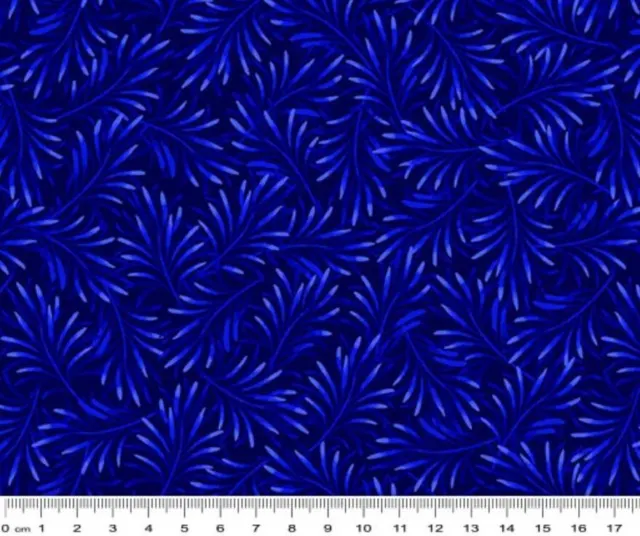 Boughs of Beauty Navy/Cobalt Quilt Backing Fabric, 275cm wide, 100% Cotton