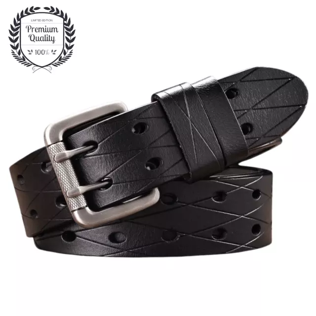 Mens Leather Belt Pin Buckle Strap Classic Formal Business Casual Jeans Dress