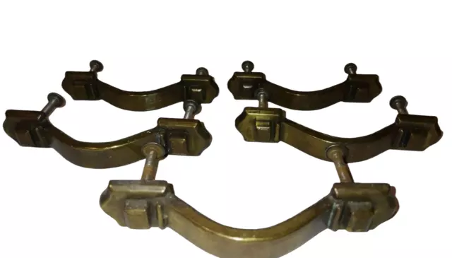 5 Vintage  Cast Metal Dresser Drawer Pulls  Handles Canada CH 2116 4 1/4" Cen 3"
