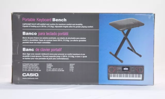 Casio ARBENCH X-Style Adjustable Padded Folding Keyboard Bench (Up To 250lbs) 3