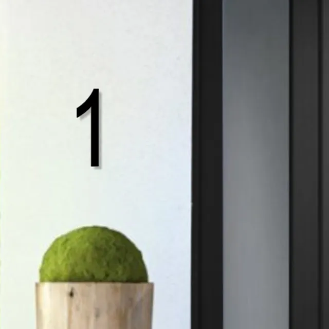 HOUSE NUMBER 1 Arial Acrylic Large Floating Cool Stylish Modern Gloss Black DIY