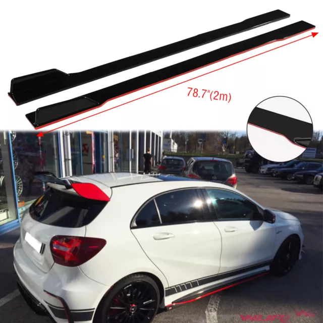 2x 78.7" Side Skirt Extension Rocker Panel For Mercedes Benz C Class W 204 Sport