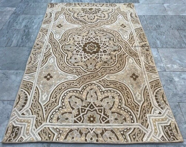 French Style Vintage Aubusson Handmade Boho Aubusson Rug Chain Stitch Rug 4x6 ft
