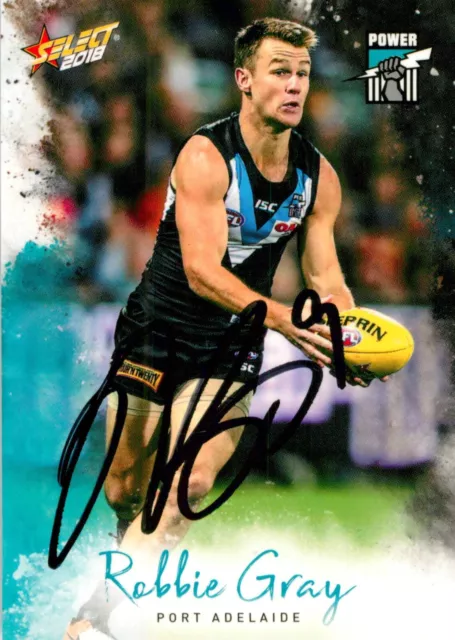 ✺Signed✺ 2018 PORT ADELAIDE POWER AFL Card ROBBIE GRAY