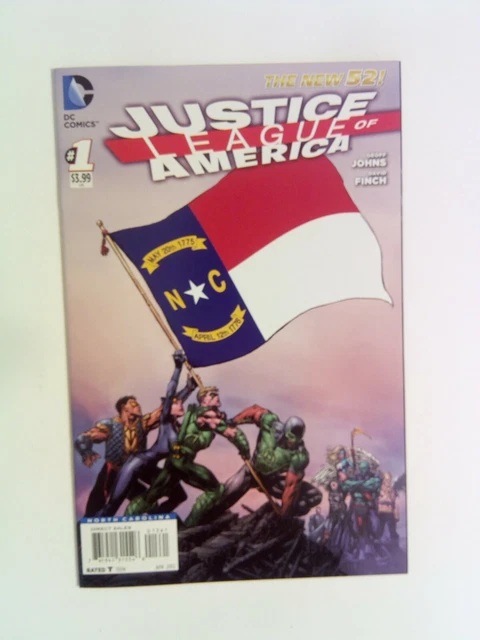 Justice League of America v3 #1 2013 NM North Carolina flag variant Byth