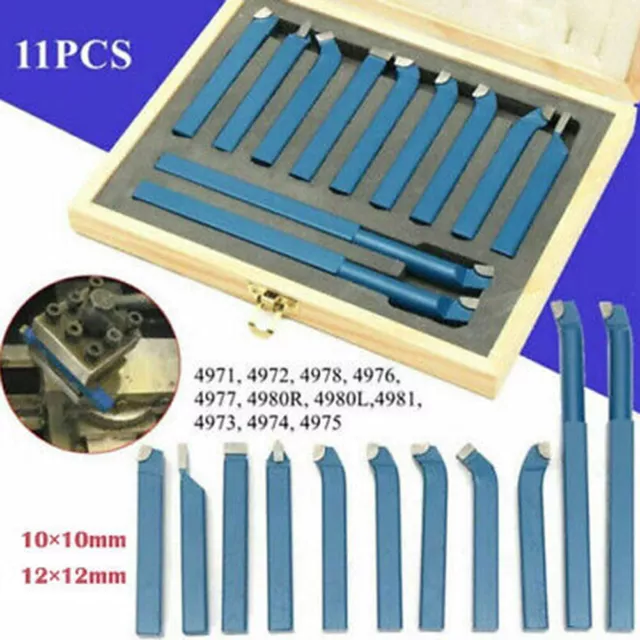 11PCS Carbide Tip Milling Cutter Drill Bit Set Metal Lathe Tools 10mm12mm
