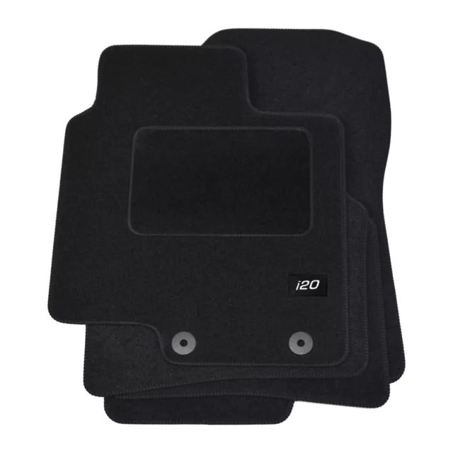 LOGO Fully Tailored black floor car mats for Hyundai i20 2020-up 4pcs 2