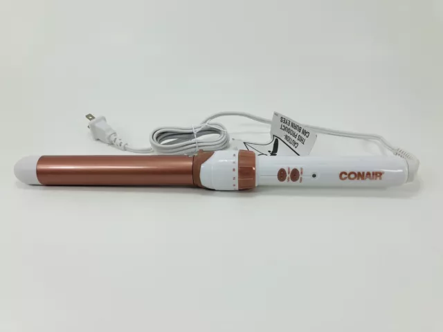 Conair Double Ceramic Clampless Curling Wand; 1 inch; White/Rose Gold