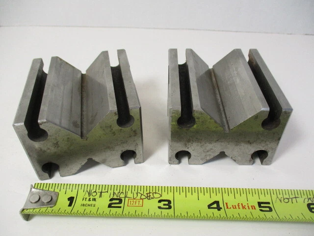 Matched Pair (2) Double Vee Blocks, V Block, 2-3/4" x 2-1/2 x 1-3/4" Tall, EC