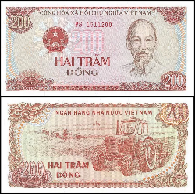 SET OF 5  VIETNAM UNCIRCULATED BANKNOTES  200 500 1000 2000 5000 Dong UNC 2