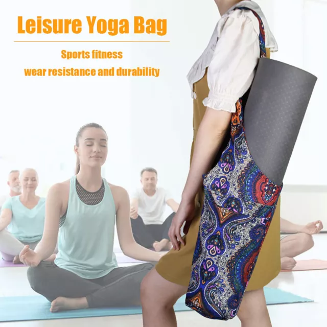 Yoga Mat Bag Printed Patterned Zipper Pocket For Women Pilates Large Capacity