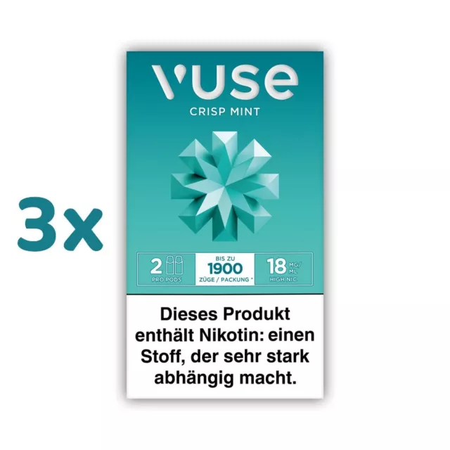 Vuse PRO Pods Crisp Mint 3x 18mg/ml Nikotin à 2 Pods