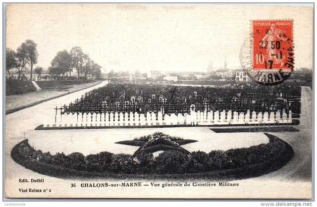 51 CHALONS SUR MARNE - vue generale du cimetiere militaire