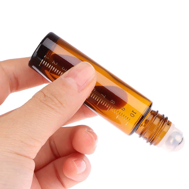 10ml Glass On Bottle Wood Lid Roller Ball Essential Oils Perfume Sub-Bottlin BII