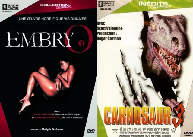 EMBRYO ROCK HUDSON Barbara Carrera + CARNOSAUR 3 Roger Corman - 2 films US  - DVD EUR 1,00 - PicClick FR