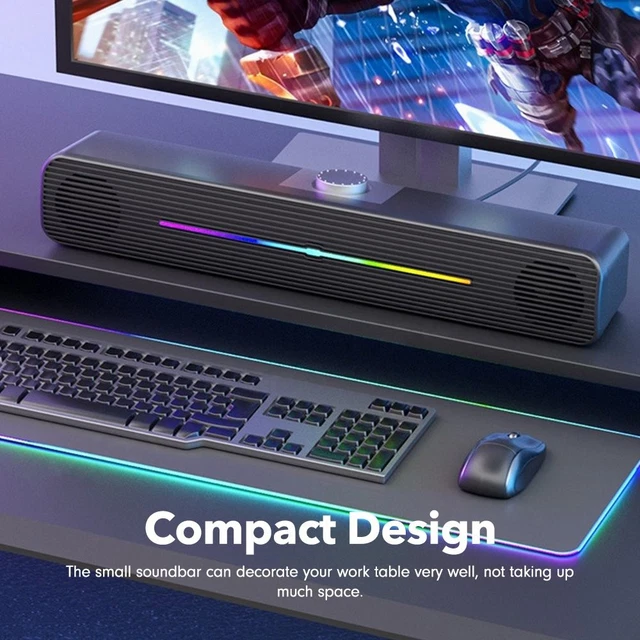 POWERFUL LOUD SURROUND Sound Wired Speakers Gaming Bass USB LED for PC ...