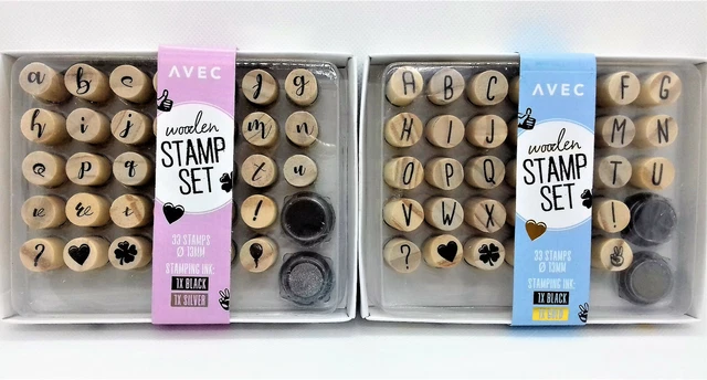 ABC Set Holzstempel Buchstaben Stempel Buchstabenstempel Druck Holz Stempel