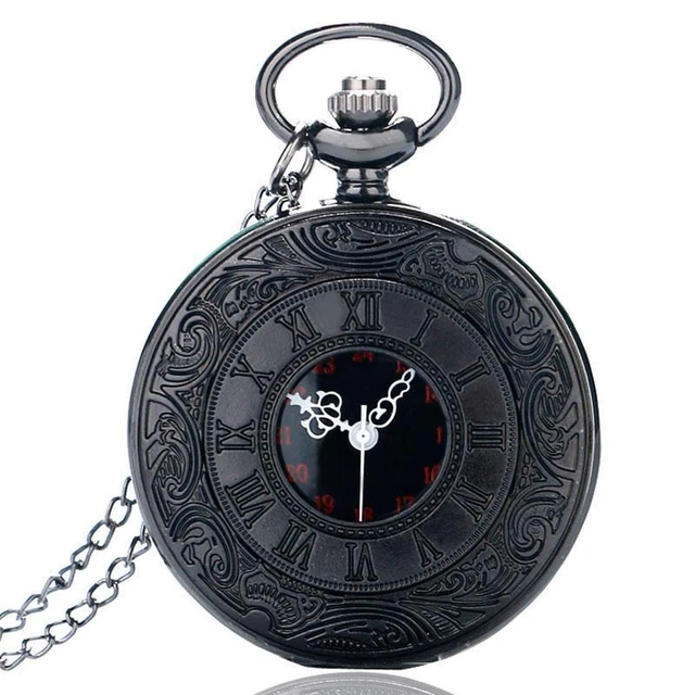 Vintage Charm Unisex Roman Number Quartz Steampunk Watch Necklace Pendant