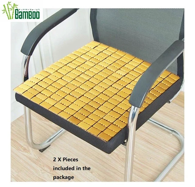2 Pieces Bamboo Seat Cover Mat Cushion Summer Cool Mat Chair Sofa Car BSC01