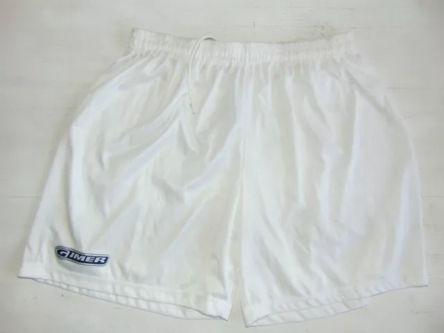 Vintage 90 GIMER XXL 6 Sport Pantaloncini Calcio Soccer Football Shorts Bianco