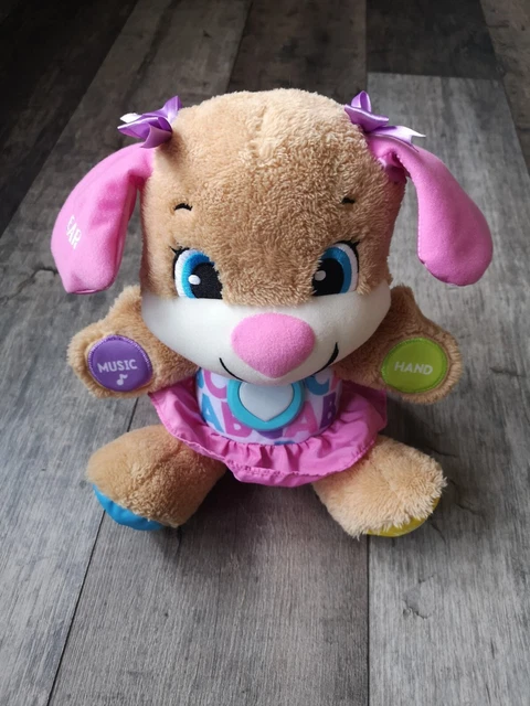 Fisher-Price - Chiot Rire & Apprendre - Peluche Musicale Interactive Pour Bébé (18 à 36 Mois) Avec Lumières Et 2 Niveaux D'apprentissage