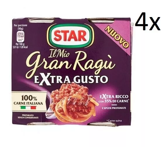 4x Il mio Gran ragu Star extra gusto tomatensauce 2 x 180gr sauce Tomatensuppe
