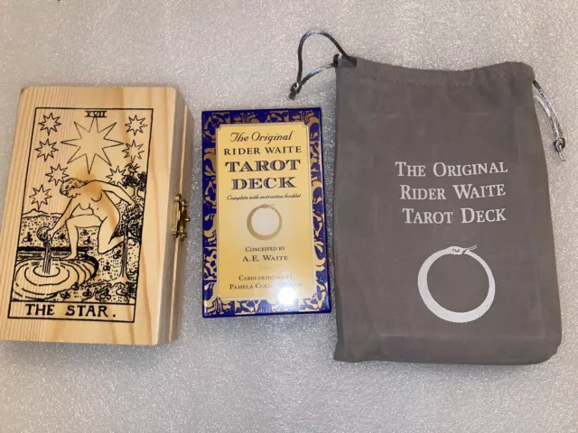 Tarot Cards A.E. Waite Original NEW & SEALED & WOODEN HANDCRAFTED TAROT DECK BOX