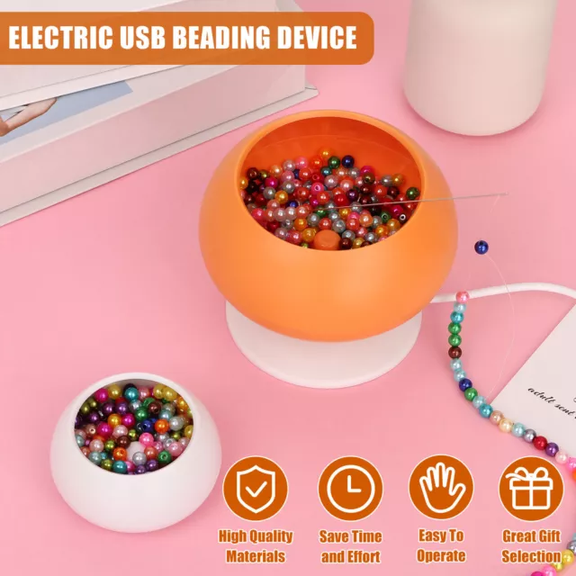 Electric Bead Spinner USB Beading Bowl Kit Loader Eye Needles Jewelry MakingΦ