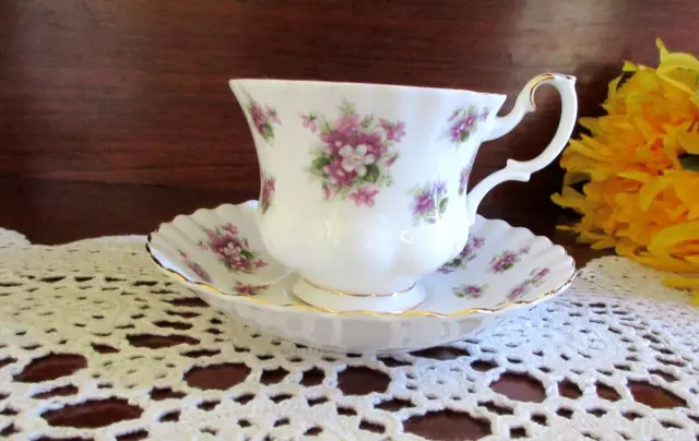 VINTAGE ROYAL ALBERT Sweet Violets ENGLAND TEA CUP and SAUCER BONE CHINA