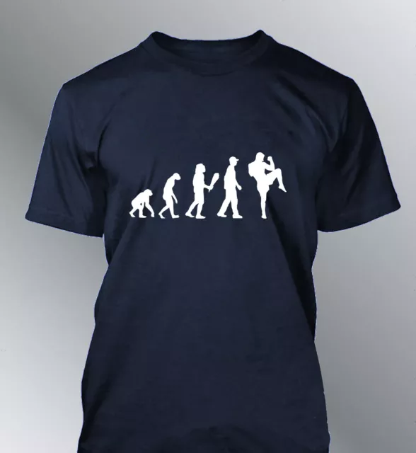 Tee shirt personnalise homme evolution BOXE THAI M L XL humour human sport