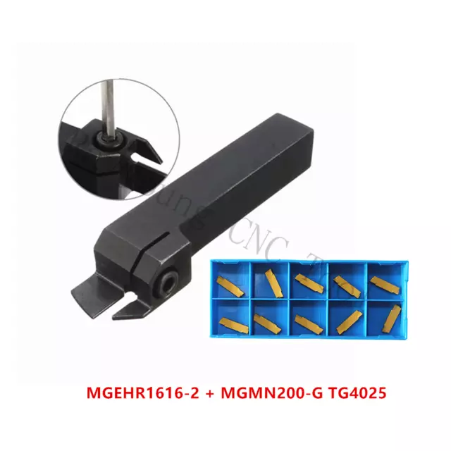 10P MGMN200-G TG4025  CNC Carbide insert +1P MGEHR1616-2 Grooving Tool Holder