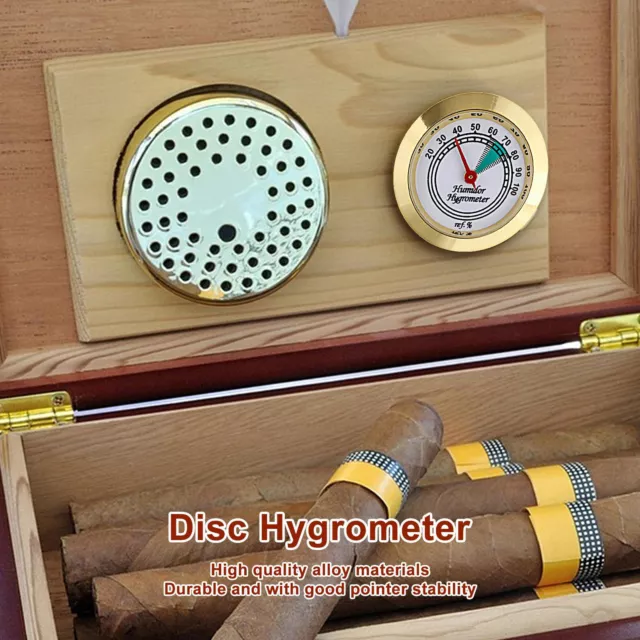 Humidor Hygrometer Round Humidity Gauge for Cigars Humidors