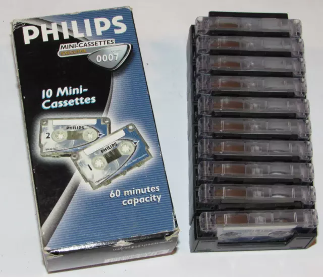 10 Philips Mini Cassettes! Tape Cartridges! 60 Min! Pfh 0007! Executive! Austria