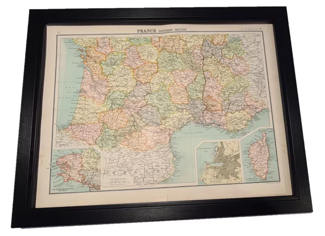Antique Framed Citizen's Atlas World Map from the 1890s France