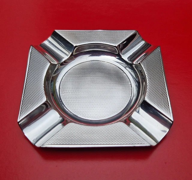 Vintage English Sterling Sheffield Silver Art Deco 1938 Mappin & Webb ashtray