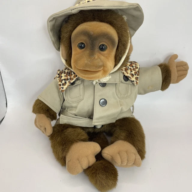 1994 VINTAGE HOSUNG Monkey Puppet Plush 16" Safari Monkey With Safari