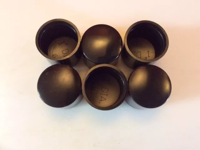 6 off Round Plastic Ferrules or Caps for tube ends